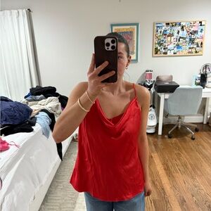 L'AGENCE Vibrant Red Camisole Top